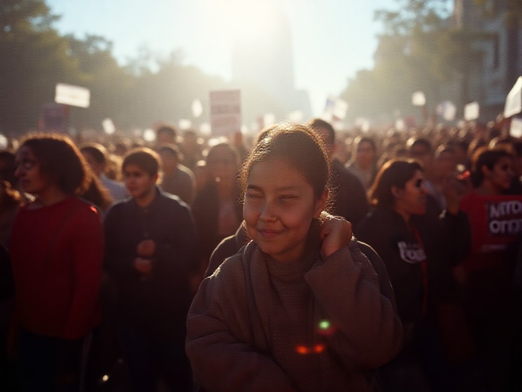 Manifestantes con banderas y pancartas frente al Congreso piden soberanía y justicia social